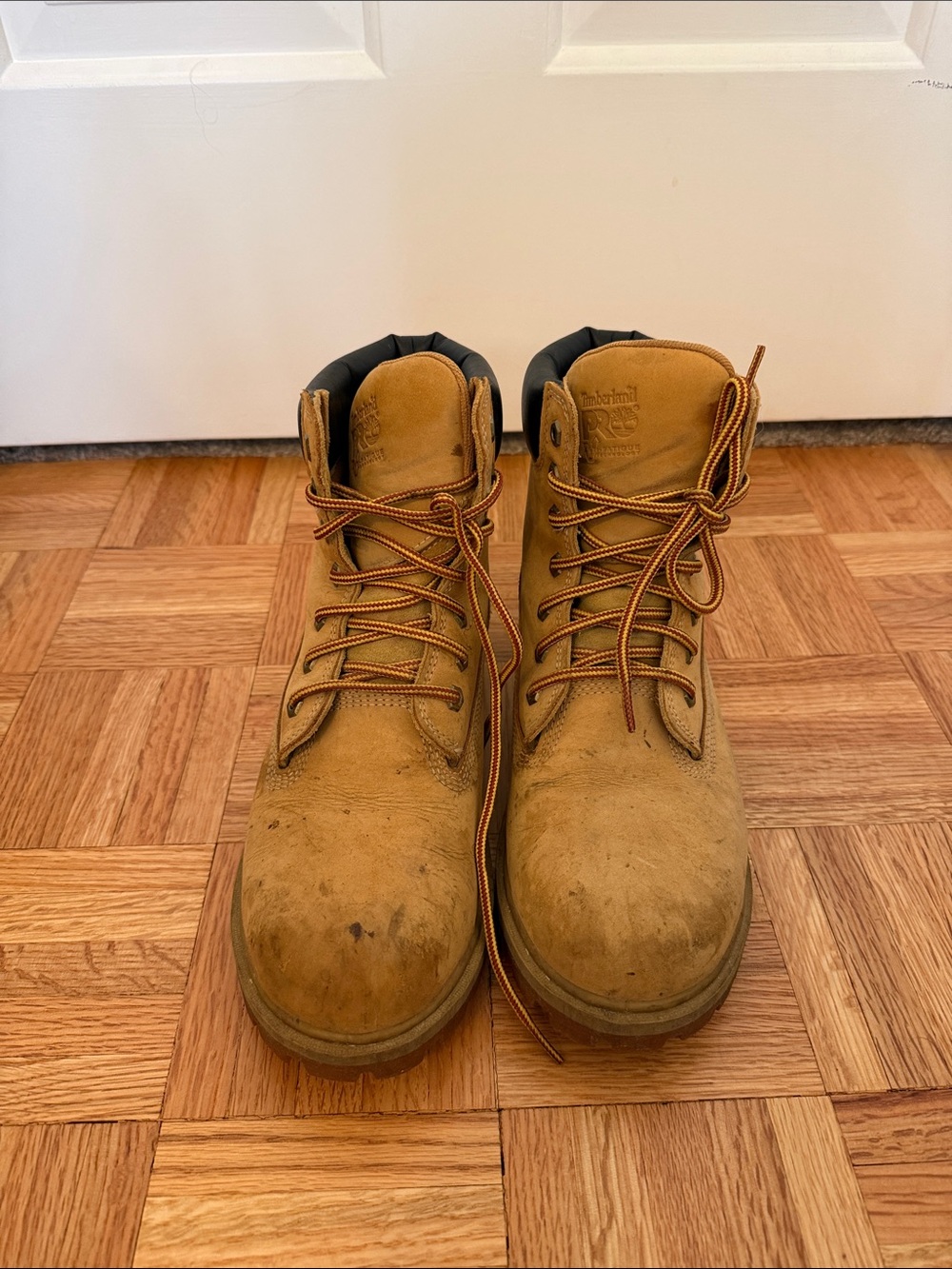 Timberland Women’s Wheat/Tan Steel-Toed Leather Work Boots sz 9